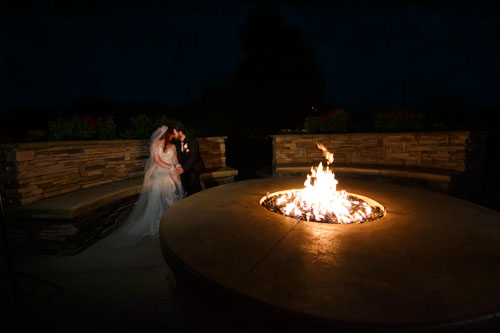 Intimate firepit wedding portrait - Kansas City wedding photography
