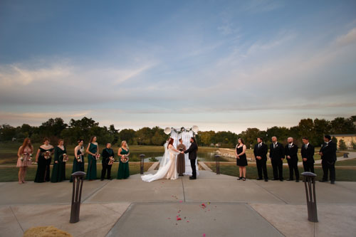 Outdoor lakeside wedding ceremony - Kansas City wedding photography